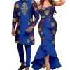 African Women Mermaid Dresses Matching Men Outfits