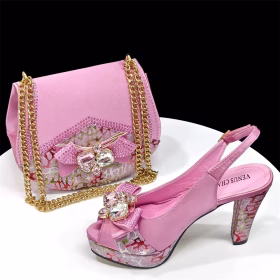 Venus Chan Nigerian Women Heel Party Shoes and Bag Set