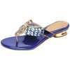 Low Heel Water Diamond Slippers