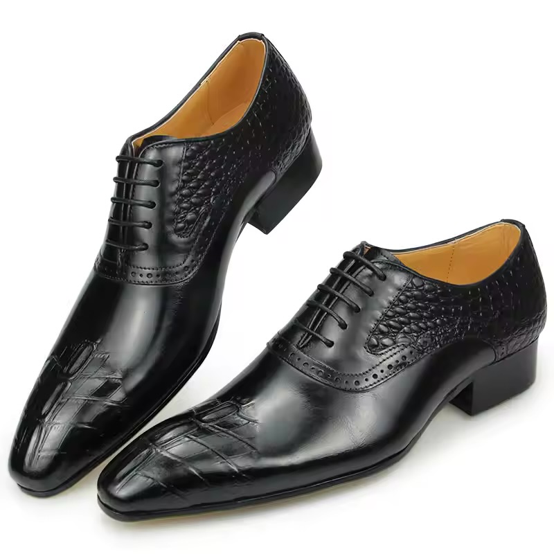Oxford Lace Up Genuine Leather Dress Shoes - Image 2