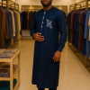Men African Senator-Style | 2-Piece Kaftan Outfit with Embroidery | Traditional Nigerian Attire | Wedding | Groomsmen