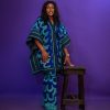 Royal Blue Ankara Kaftan Trousers Set: African Print Two-Piece Outfit